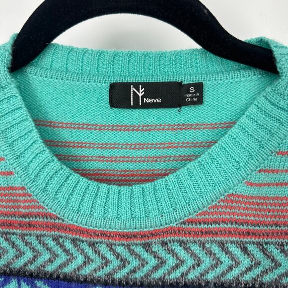 Neve sweater size small colorful merino lambswool angora pullover ski snow - Picture 4 of 9